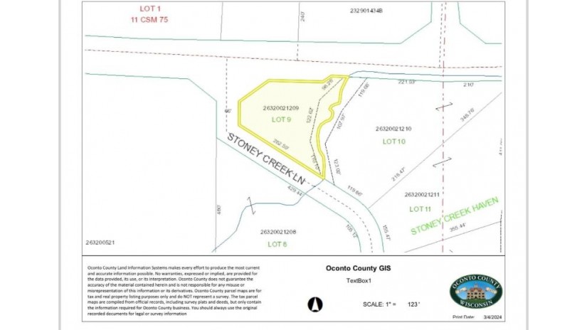 Stoney Creek Lane Lot 9 Little River, WI 54153 by Venture Real Estate Co $29,900