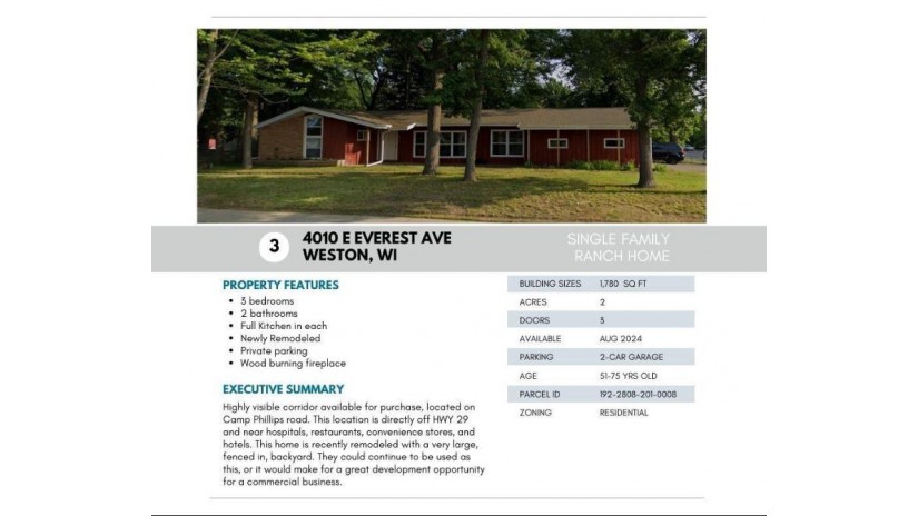 6404 Camp Phillips Road 4010 E. Everest Road Weston, WI 54476 by Re/Max Excel - Phone: 715-432-0521 $1,230,000