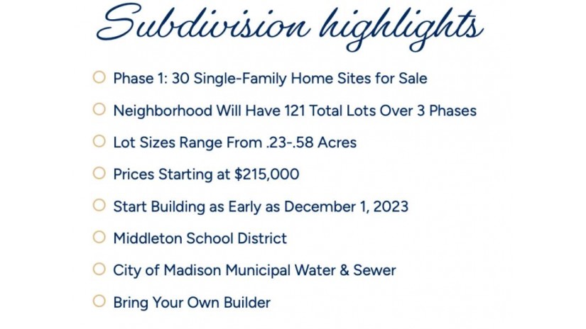 LOT 62 Clear Pond Way Madison, WI 53593 by First Weber Inc - HomeInfo@firstweber.com $225,000