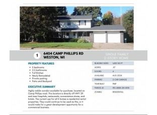 6404 Camp Phillips Road 4010 E. EVEREST ROAD Weston, WI 54476