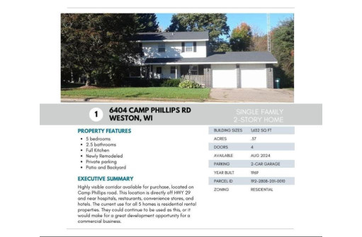 6404 Camp Phillips Road 4010 E. EVEREST ROAD, Weston, WI 54476