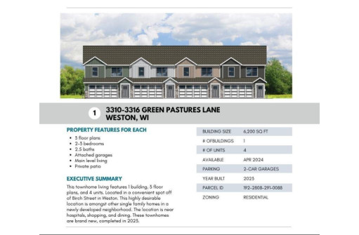 3310 Green Pastures Lane 5005 CRESTWOOD DRIVE, Weston, WI 54476